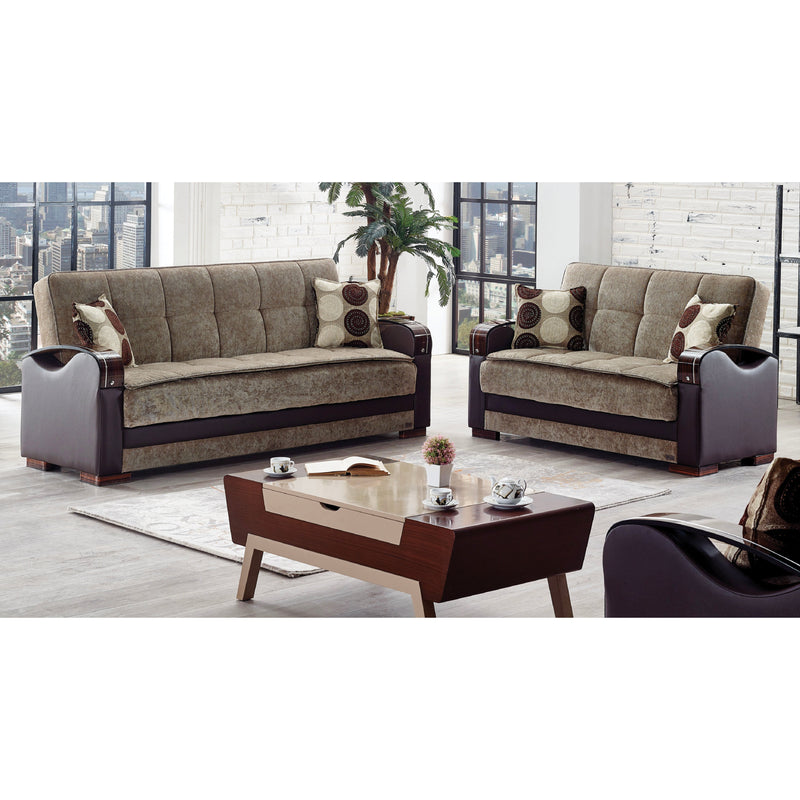 Rochester 63 in. Convertible Sleeper Loveseat in Brown with Storage - Gate FurnitureLoveseat