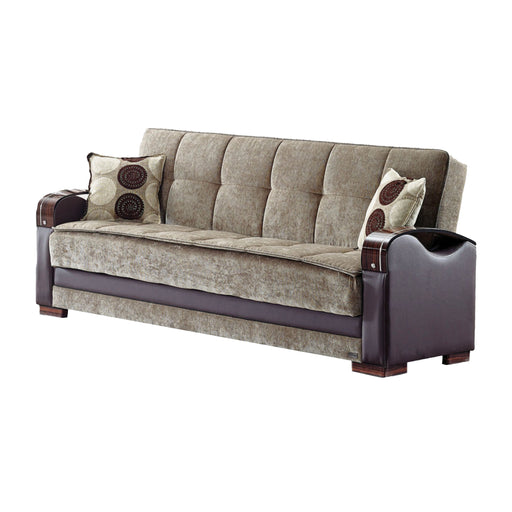 Rochester 87 in. Convertible Sleeper Sofa in Brown with Storage - Gate FurnitureSleeper Sofa