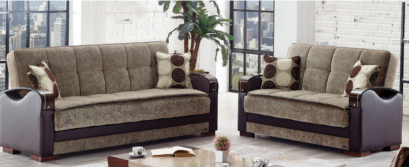 Rochester Brown Sleeper Living Room Set - Gate FurnitureLiving Room Set