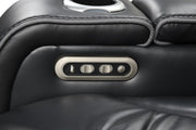 Rock Star - Black Power Recliner Sectional with Power Headrest, Storage Console, Bluetooth Speaker, Subwoofer, Wireless Charger, Pull Out Cup Holder, Storage Armrest, Tube LED Light, Zero Gravity, USB Charger - S395-Sectional