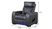 Rock Star - Black Power Recliner with Power Headrest, Storage Armrest, LED Light, Cup Holder, USB Charger, Zero Gravity - L652-R