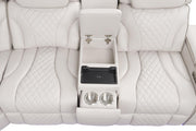 Rock Star - Gray Power Recliner Sectional with Power Headrest, Storage Console, Bluetooth Speaker, Subwoofer, Wireless Charger, Pull Out Cup Holder, Storage Armrest, Tube LED Light, Zero Gravity, USB Charger - S396-Sectional