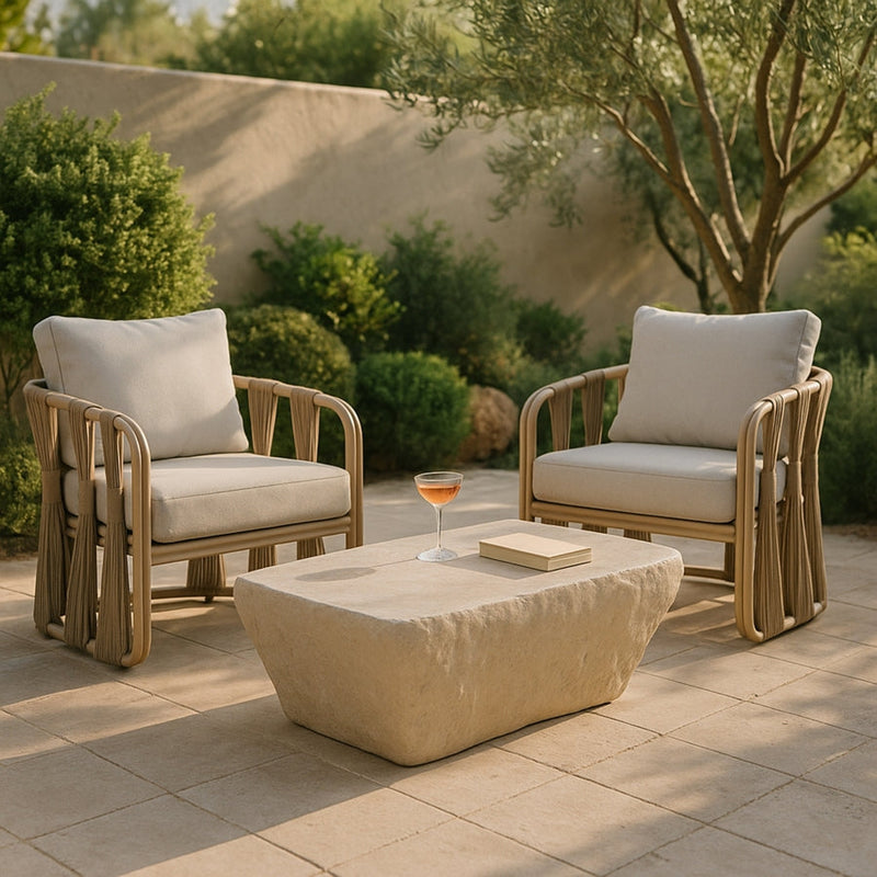 Rockford Concrete Coffee Table in Beige - 654Sand-CT
