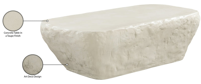 Rockford Concrete Coffee Table in Taupe - 654Taupe-CT
