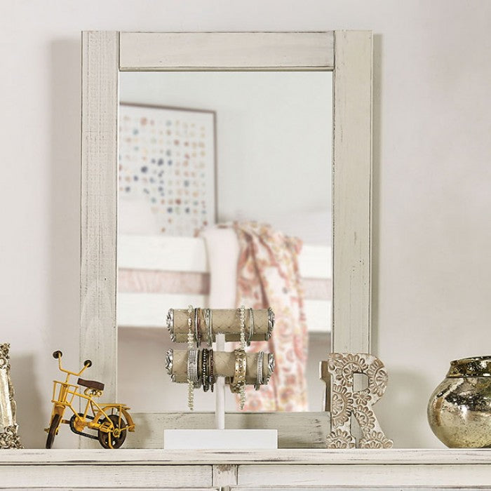 Rockwall Wire-Brushed White Mirror - AM7000WH-M