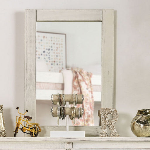 Rockwall Wire-Brushed White Mirror - AM7000WH-M