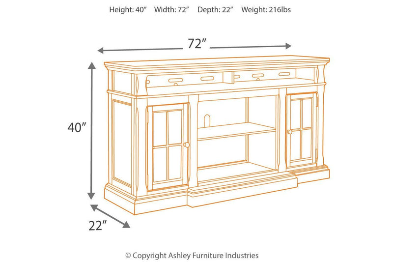 Roddinton Dark Brown 72" TV Stand - Gate FurnitureTV Stand