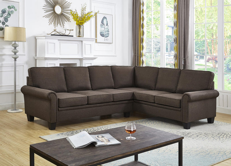 Rodgersia Sectional Brown Linen Section - Gate FurnitureSectional