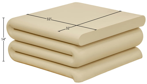 Roland Iron Coffee Table in Beige - 99079Beige-CT