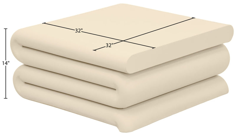 Roland Iron Coffee Table in Cream - 99079Cream-CT