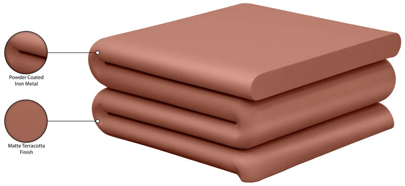 Roland Iron Coffee Table in Terracotta - 99079Terracotta-CT