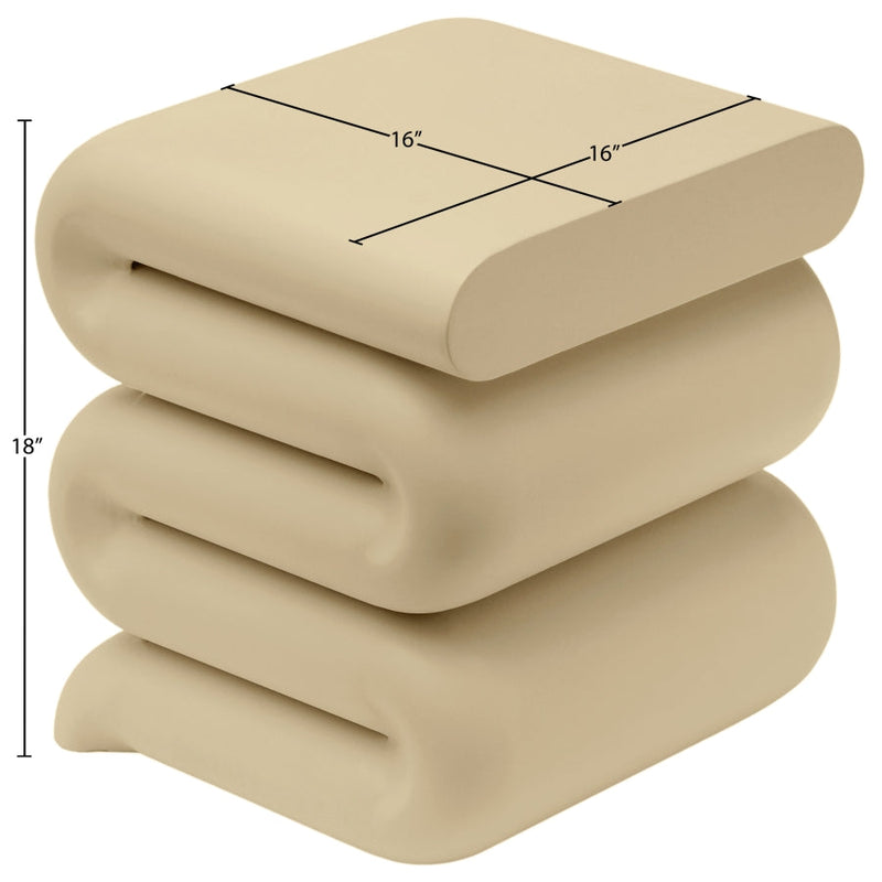 Roland Iron End Table in Beige - 99079Beige-ET