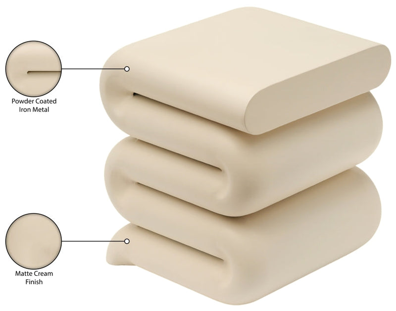 Roland Iron End Table in Cream - 99079Cream-ET