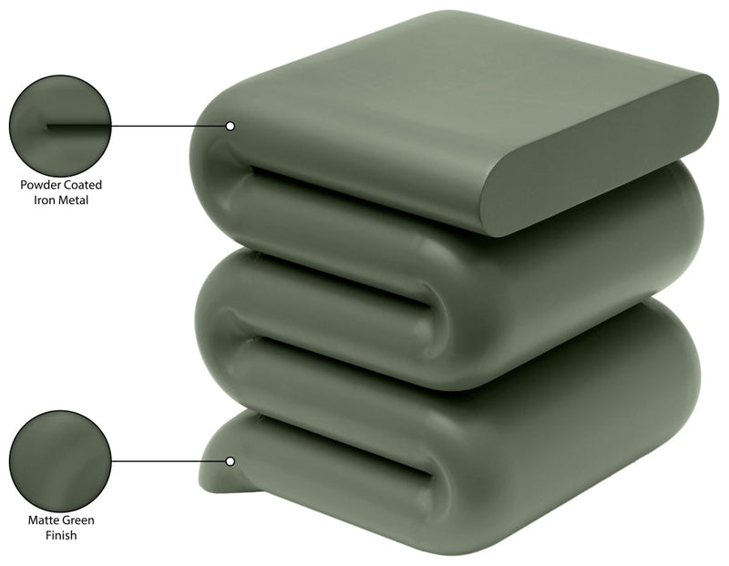 Roland Iron End Table in Green - 99079Green-ET