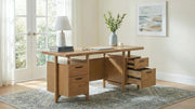 Roldan 69-inch 4-drawer Computer Desk with File Drawer Light Ash - 801115
