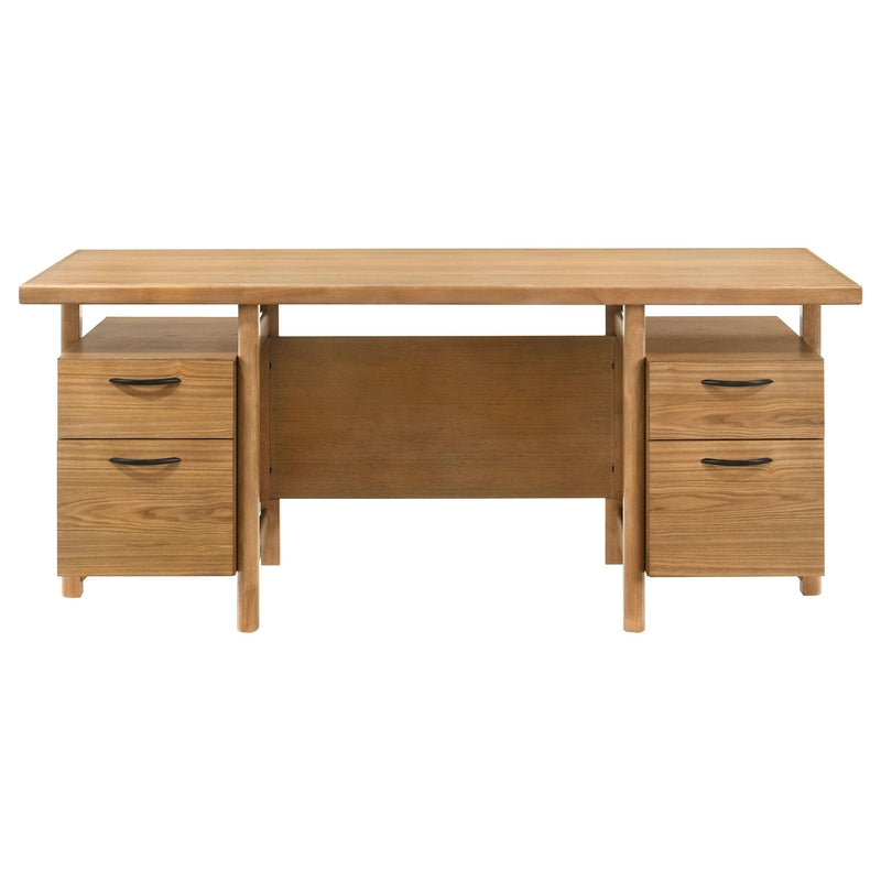 Roldan 69-inch 4-drawer Computer Desk with File Drawer Light Ash - 801115