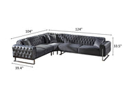 Rolex 124" Wide Extendable Tufted Sectional - Gate FurnitureSectional
