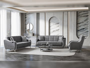 Rolex 3-pieces (Sofa & Loveseat & Chair) Livingroom Set in Grey - 200-ST-ROL-VELVET405-321