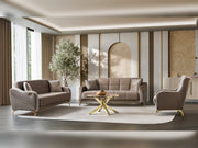 Rolex 3-pieces (Sofa & Loveseat & Chair) Livingroom Set in Grey - 200-ST-ROL-VELVET405-321