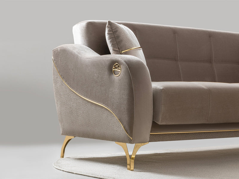 Rolex 3-pieces (Sofa & Loveseat & Chair) Livingroom Set in Grey - 200-ST-ROL-VELVET405-321