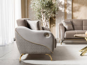 Rolex 3-pieces (Sofa & Loveseat & Chair) Livingroom Set in Grey - 200-ST-ROL-VELVET405-321