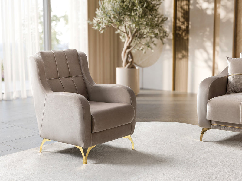 Rolex 3-pieces (Sofa & Loveseat & Chair) Livingroom Set in Grey - 200-ST-ROL-VELVET405-321