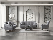 Rolex 3-pieces (Sofa & Loveseat & Chair) Livingroom Set in Grey - 200-ST-ROL-VELVET405-321