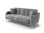 Rolex 3-pieces (Sofa & Loveseat & Chair) Livingroom Set in Grey - 200-ST-ROL-VELVET405-321