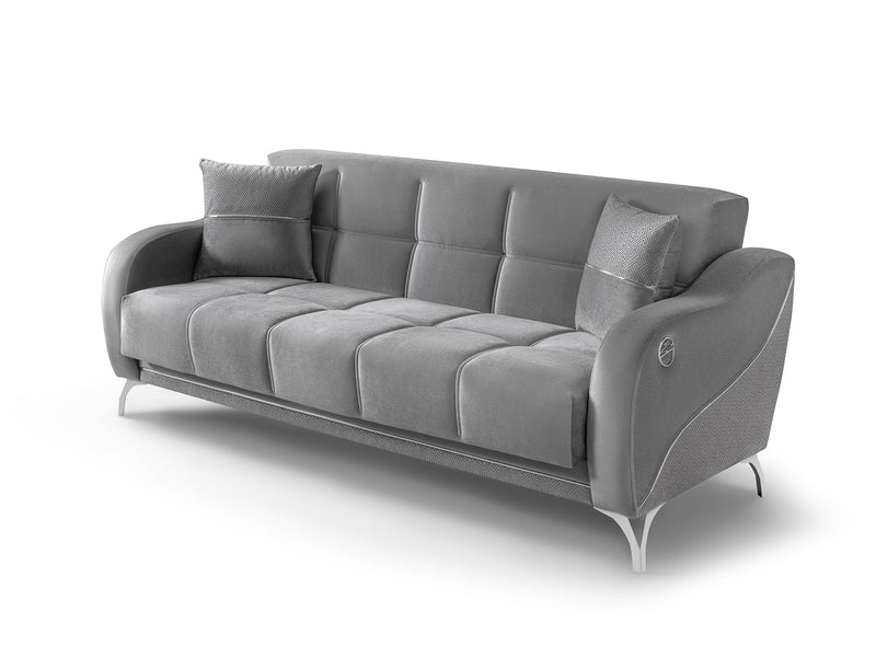 Rolex 3-pieces (Sofa & Loveseat & Chair) Livingroom Set in Grey - 200-ST-ROL-VELVET405-321