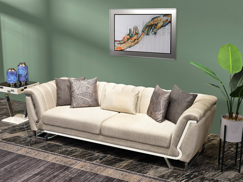 Roma 93" Wide Striped Sofa - Gate FurnitureSofas