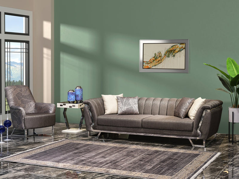 Roma 93" Wide Striped Sofa - Gate FurnitureSofas