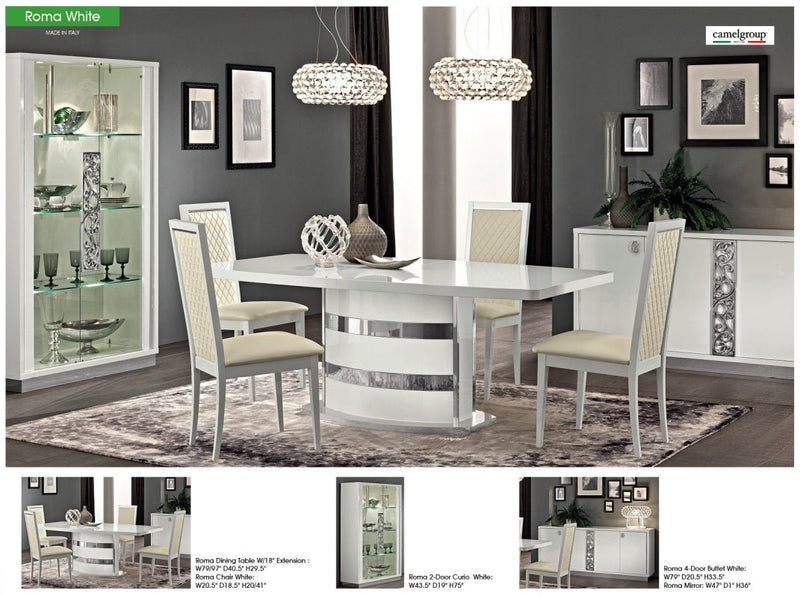 Roma Dining Table White, Italy - Gate FurnitureDining Table
