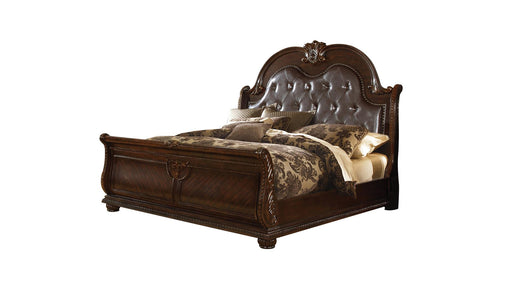 Roma Queen Bed Dark Walnut - Roma Queen Bed Dark Walnut