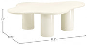 Romaine Iron Coffee Table in Cream - 278Cream-CT