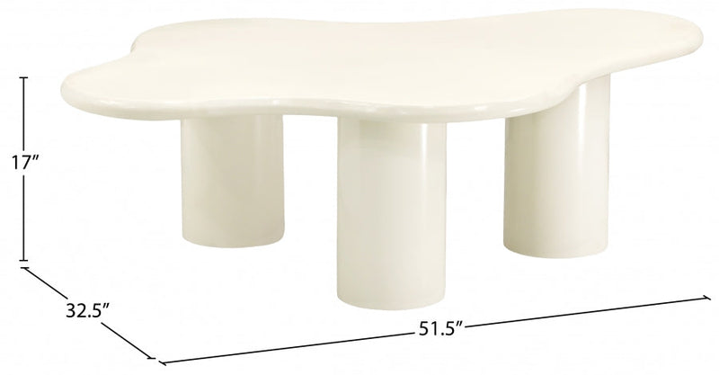 Romaine Iron Coffee Table in Cream - 278Cream-CT