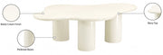 Romaine Iron Coffee Table in Cream - 278Cream-CT