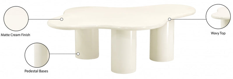 Romaine Iron Coffee Table in Cream - 278Cream-CT