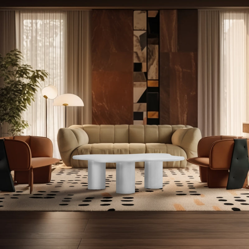 Romaine Iron Coffee Table in White - 278White-CT