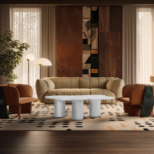 Romaine Iron Coffee Table in White - 278White-CT