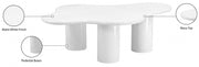 Romaine Iron Coffee Table in White - 278White-CT