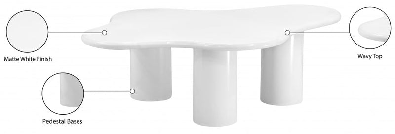Romaine Iron Coffee Table in White - 278White-CT
