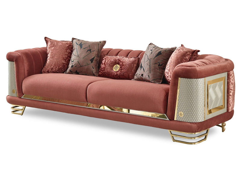 Romans 2-pieces (Sofa & Loveseat) Livingroom Set Brick in Brick - 101-ROM-SIE210-32