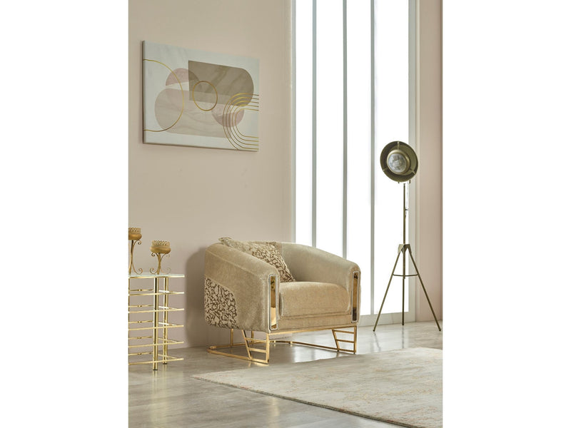 Romans 3-pieces (Sofa & Loveseat & Chair) Livingroom Set Beige in Beige - 101-ROM-NSIE30-321