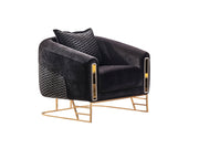 Romans 3-pieces (Sofa & Loveseat & Chair) Livingroom Set Black in Black - 101-ROM-LV900-321