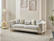 Romans 3-pieces (Sofa & Loveseat & Chair) Livingroom Set Cream in Cream - 101-ROM-NSIE20-321