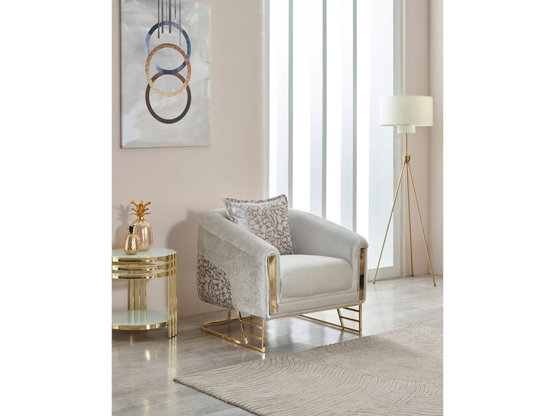 Romans 3-pieces (Sofa & Loveseat & Chair) Livingroom Set Cream in Cream - 101-ROM-NSIE20-321