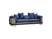 Romans 3-pieces (Sofa & Loveseat & Chair) Livingroom Set Navy Blue in Blue - 101-ROM-LV431-321