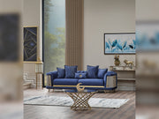 Romans 3-pieces (Sofa & Loveseat & Chair) Livingroom Set Navy Blue in Blue - 101-ROM-LV431-321