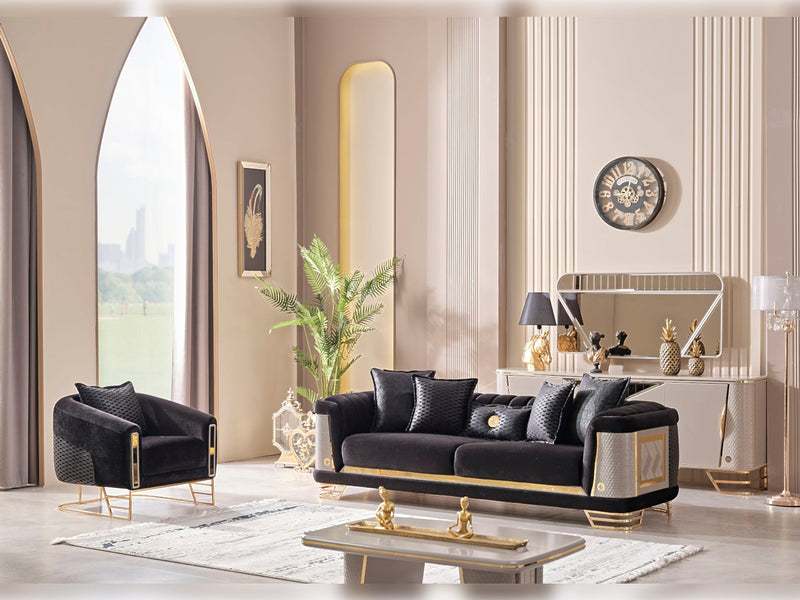 Romans Chair Black in Black - 101-ROM-LV900-B