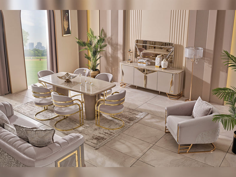 Romans Dining Chair Cream in Cream - 115-ROM-NSIE20-DC